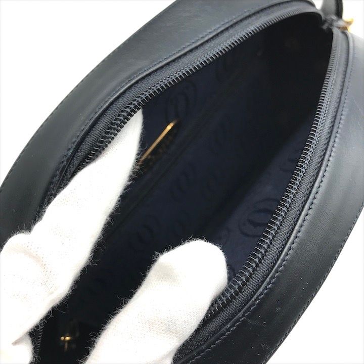 Cartier Saffiano Leather Shoulder Bag Navy Present