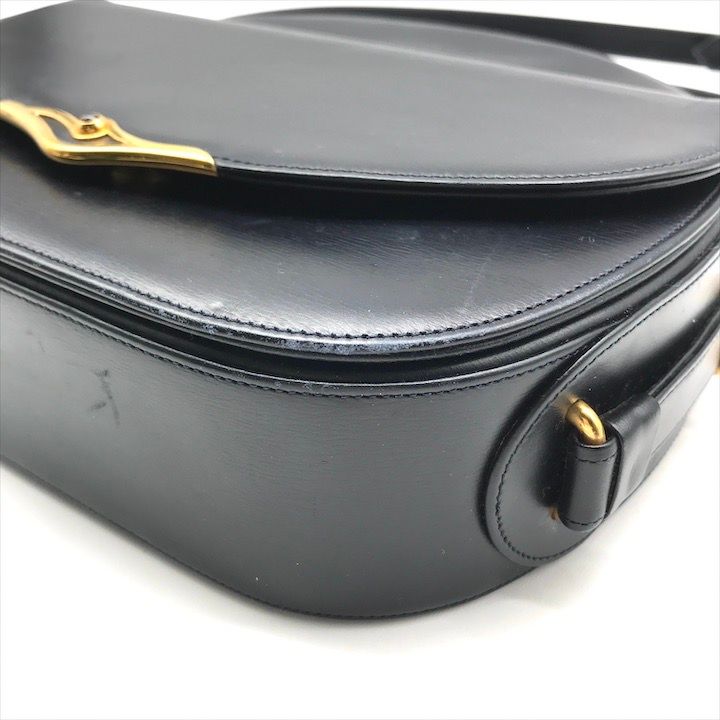 Cartier Saffiano Leather Shoulder Bag Navy Present