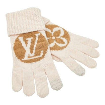 Louis Vuitton Glove Maille LV Medallion Gloves Size S M79254 Camel Rose Pink