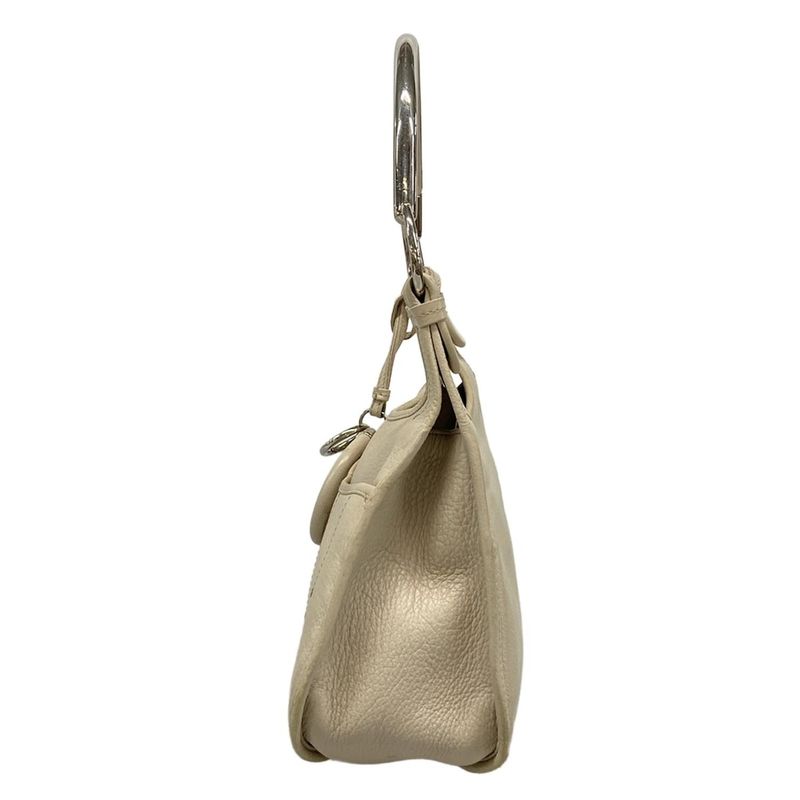 DIOR Christian Dior Shoulder Bag - Gray Beige X Silver Leather