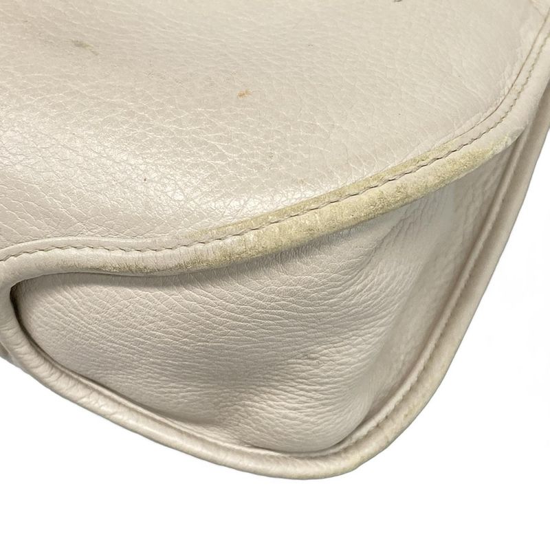 DIOR Christian Dior Shoulder Bag - Gray Beige X Silver Leather