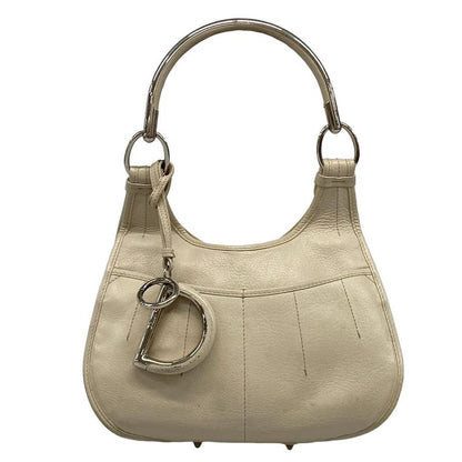 DIOR Christian Dior Shoulder Bag - Gray Beige X Silver Leather