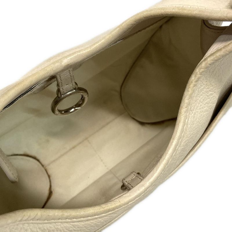 DIOR Christian Dior Shoulder Bag - Gray Beige X Silver Leather