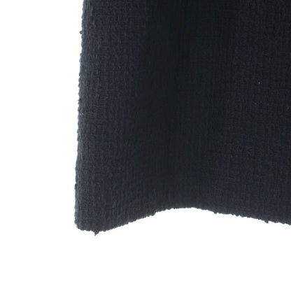 Chanel Coco Mark Logo Plate Cotton Tweed Medium Skirt Black Women's P45436v31742
