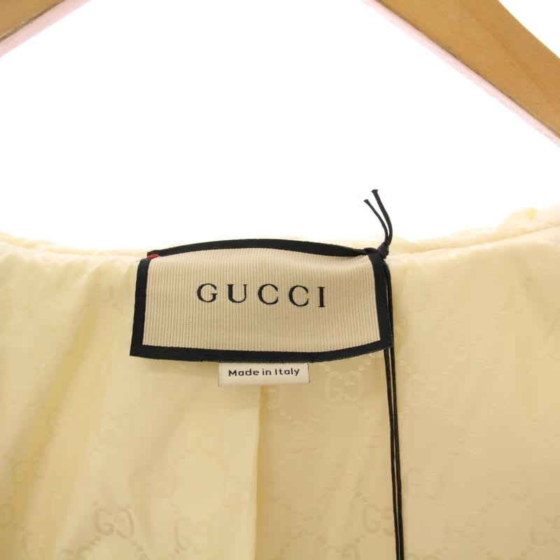 Gucci Web Stripe Fleece Jacket With Tag GG Pattern Switching XS Ivory KH