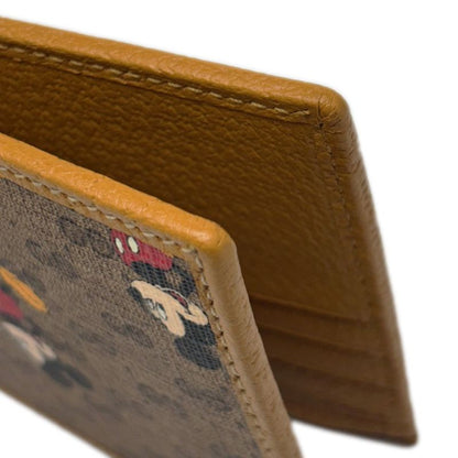Gucci Disney Mickey Mouse Wallet Bifold No Coin Purse GG Supreme Canvas Cha