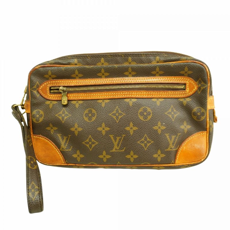 Louis Vuitton Clutch Bag Monogram Marly Dragonne GM M51825 Brown Men's