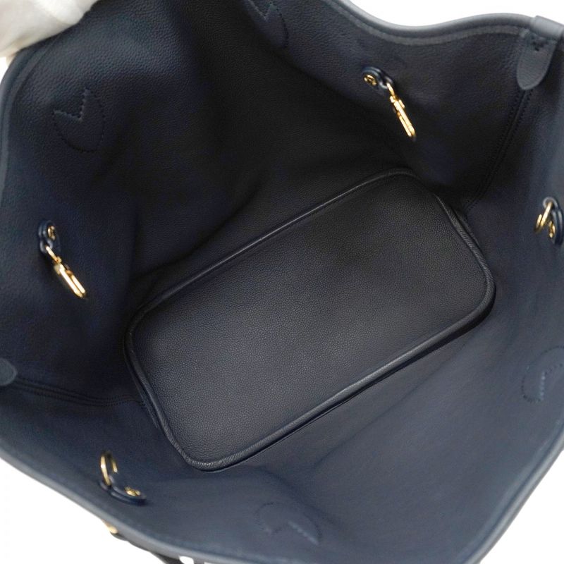 Louis Vuitton Tote Bag Monogram Neverfull Inside Out MM M14994 Brown Navy Ladies