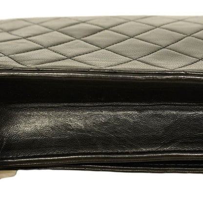 Chanel Shoulder Bag Matelasse Lambskin Black Gold Hardware Women