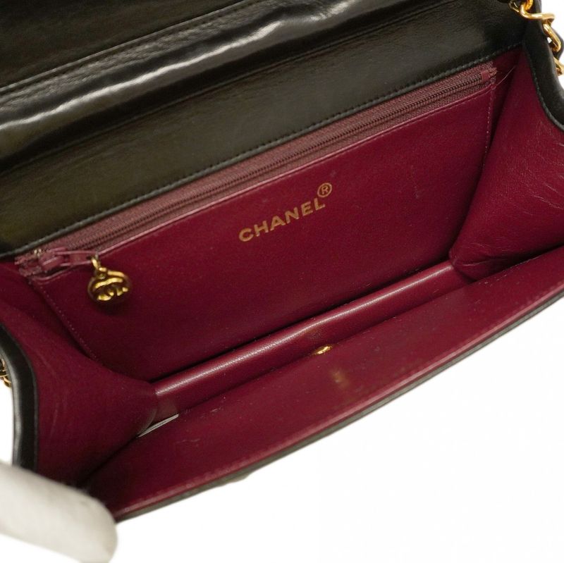 Chanel Shoulder Bag Matelasse Lambskin Black Gold Hardware Women