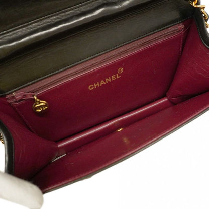 Chanel Shoulder Bag Matelasse Lambskin Black Gold Hardware Women