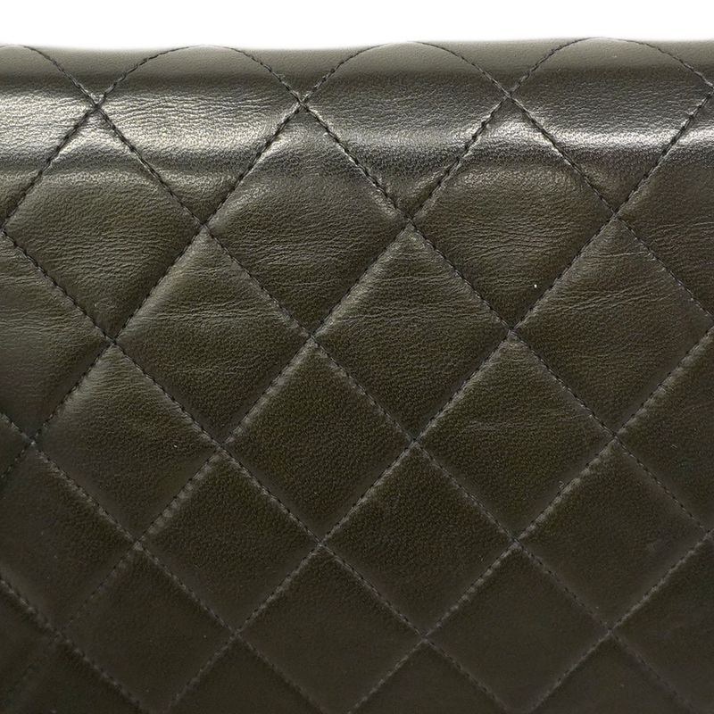 Chanel Shoulder Bag Matelasse Lambskin Black Gold Hardware Women