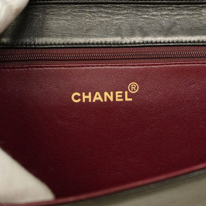 Chanel Shoulder Bag Matelasse Lambskin Black Gold Hardware Women