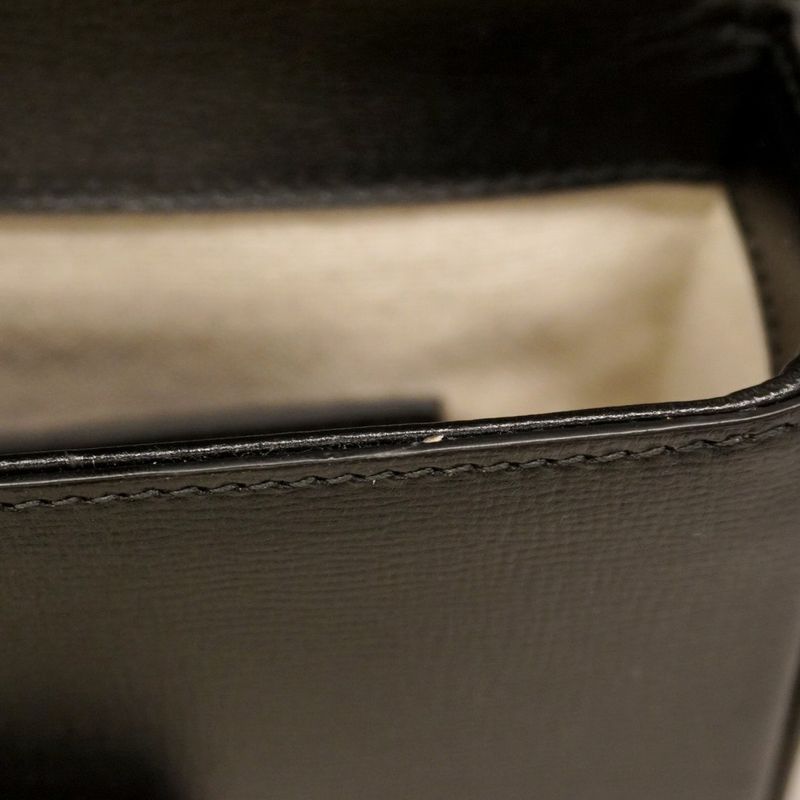 Gucci Shoulder Bag Horsebit 658574 Leather Black Gold Hardware Women's