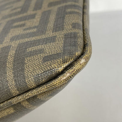 Fendi Shoulder Bag Zucca PVC Brown Gold Hardware Ladies