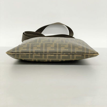 Fendi Shoulder Bag Zucca PVC Brown Gold Hardware Ladies