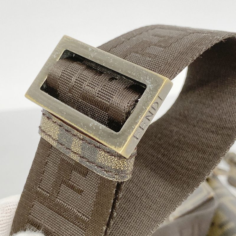 Fendi Shoulder Bag Zucca PVC Brown Gold Hardware Ladies