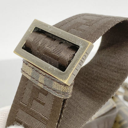 Fendi Shoulder Bag Zucca PVC Brown Gold Hardware Ladies