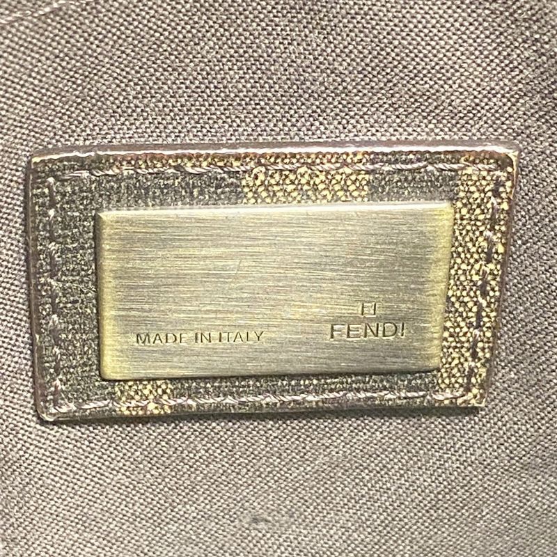 Fendi Shoulder Bag Zucca PVC Brown Gold Hardware Ladies