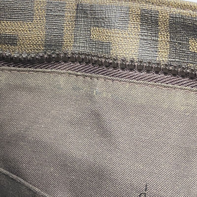 Fendi Shoulder Bag Zucca PVC Brown Gold Hardware Ladies