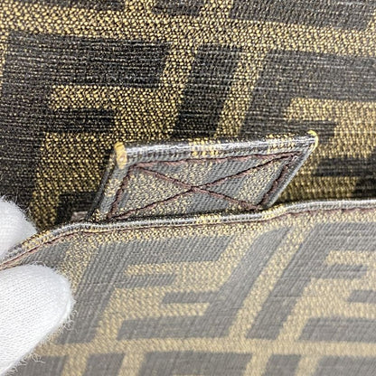 Fendi Shoulder Bag Zucca PVC Brown Gold Hardware Ladies