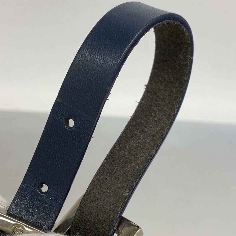 Fendi Handbag Zucchino Nylon Canvas Navy Silver Hardware Women's