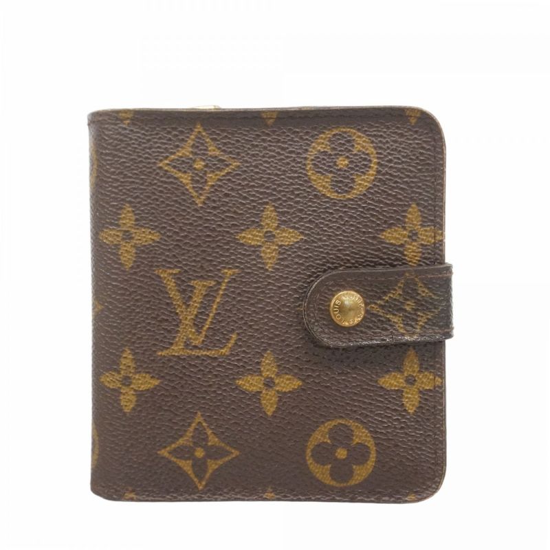 Louis Vuitton Wallet Monogram Compact Zip M61667 Brown Ladies