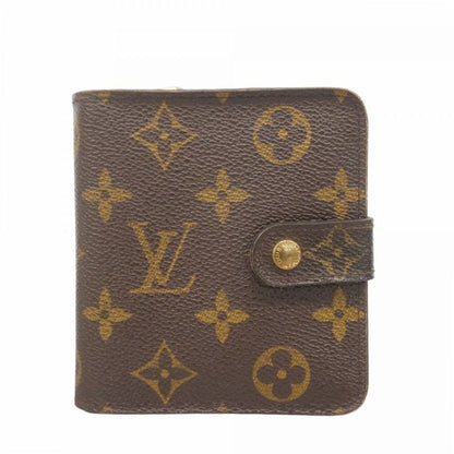 Louis Vuitton Wallet Monogram Compact Zip M61667 Brown Ladies