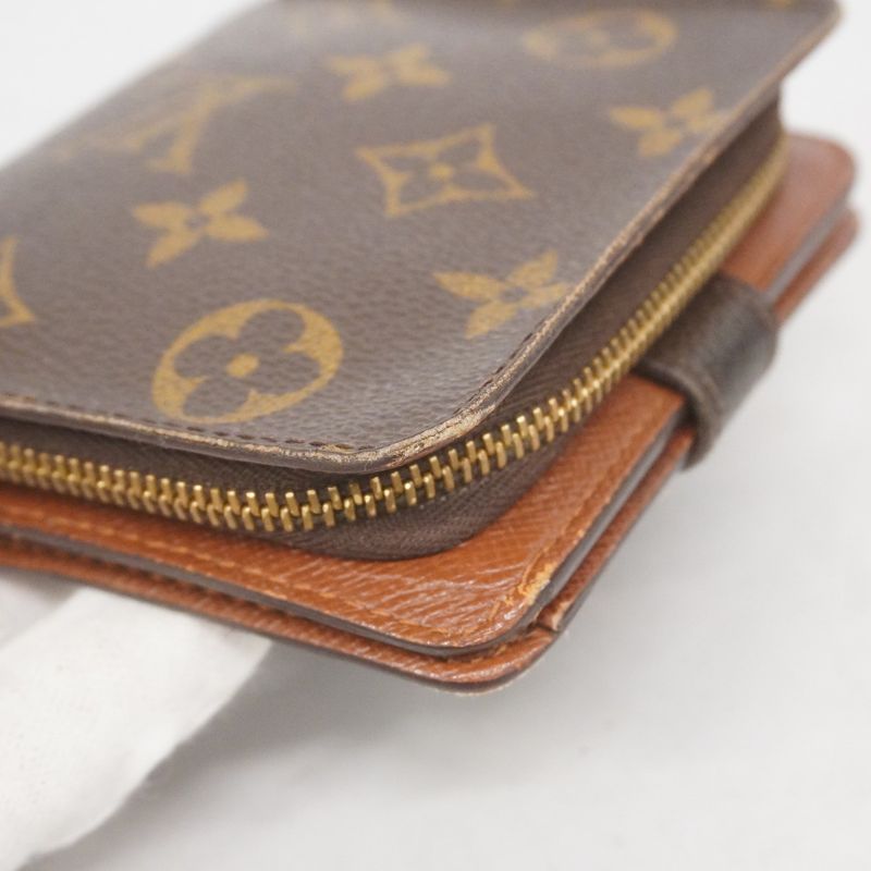 Louis Vuitton Wallet Monogram Compact Zip M61667 Brown Ladies