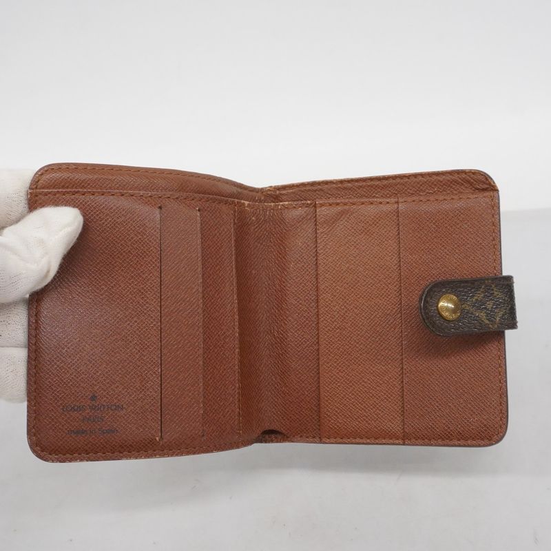 Louis Vuitton Wallet Monogram Compact Zip M61667 Brown Ladies