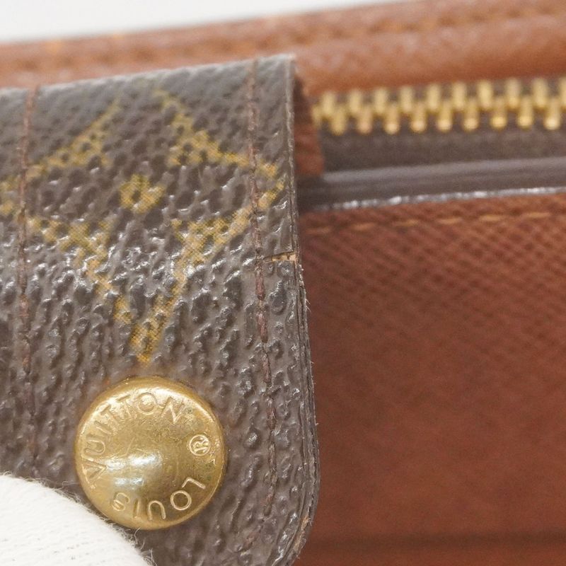 Louis Vuitton Wallet Monogram Compact Zip M61667 Brown Ladies