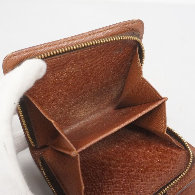 Louis Vuitton Wallet Monogram Compact Zip M61667 Brown Ladies