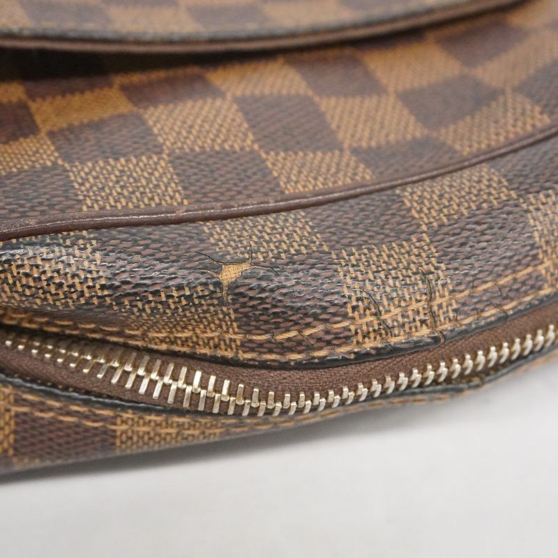 Louis Vuitton Shoulder Bag Damier Olaf PM N41442 Ebene Women's