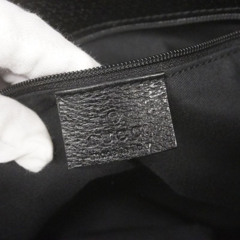 Gucci Shoulder Bag GG Canvas 120842 Canvas Black Silver Hardware Women's