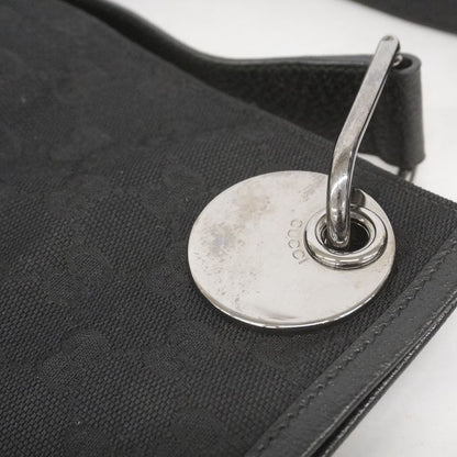 Gucci Shoulder Bag GG Canvas 120842 Canvas Black Silver Hardware Women's