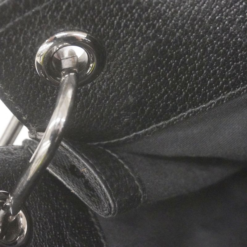 Gucci Shoulder Bag GG Canvas 120842 Canvas Black Silver Hardware Women's