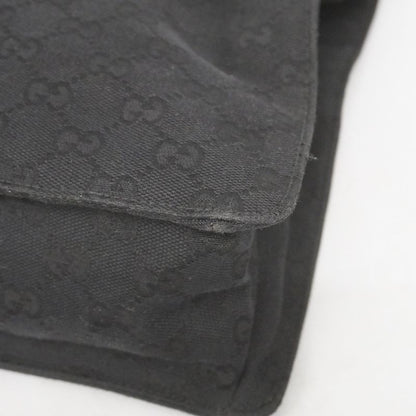 Gucci Shoulder Bag GG Canvas 120842 Canvas Black Silver Hardware Women's