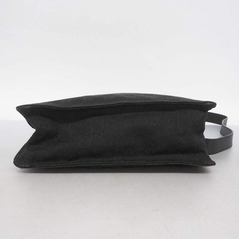 Gucci Shoulder Bag GG Canvas 120842 Canvas Black Silver Hardware Women's