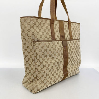 Gucci Tote Bag GG Canvas 90481 Canvas Brown Silver Hardware Ladies