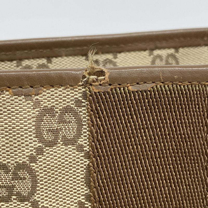 Gucci Tote Bag GG Canvas 90481 Canvas Brown Silver Hardware Ladies