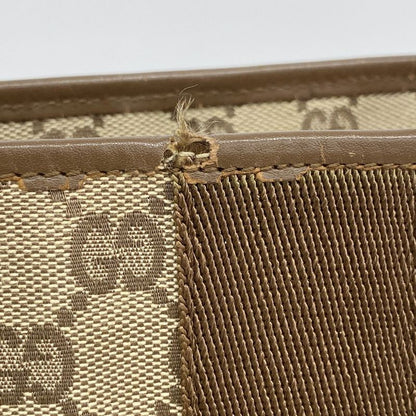 Gucci Tote Bag GG Canvas 90481 Canvas Brown Silver Hardware Ladies