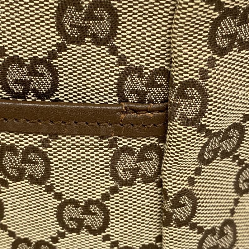 Gucci Tote Bag GG Canvas 90481 Canvas Brown Silver Hardware Ladies