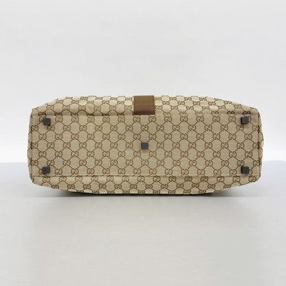 Gucci Tote Bag GG Canvas 90481 Canvas Brown Silver Hardware Ladies