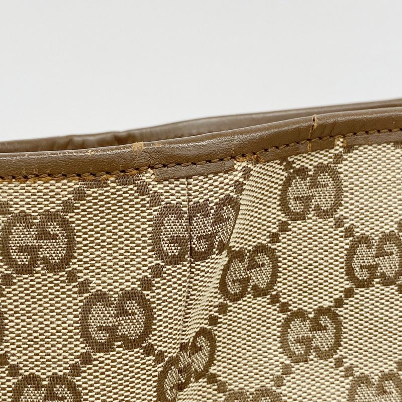 Gucci Tote Bag GG Canvas 90481 Canvas Brown Silver Hardware Ladies