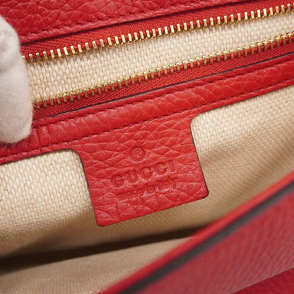Gucci Shoulder Bag Soho 336752 Leather Red Chien Pan Gold Hardware Ladies