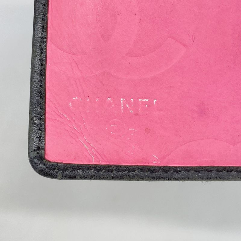 Chanel Long Wallet Cambon Lambskin Black Silver Hardware Women's