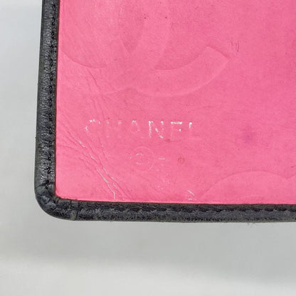 Chanel Long Wallet Cambon Lambskin Black Silver Hardware Women's