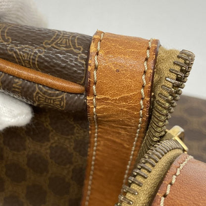 Celine Boston Bag Macadam PVC Brown Gold Hardware Men Women Unisex