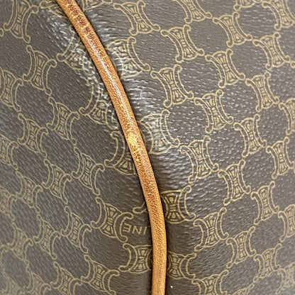 Celine Boston Bag Macadam PVC Brown Gold Hardware Men Women Unisex