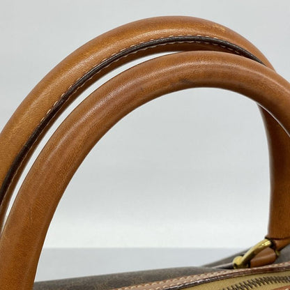 Celine Boston Bag Macadam PVC Brown Gold Hardware Men Women Unisex